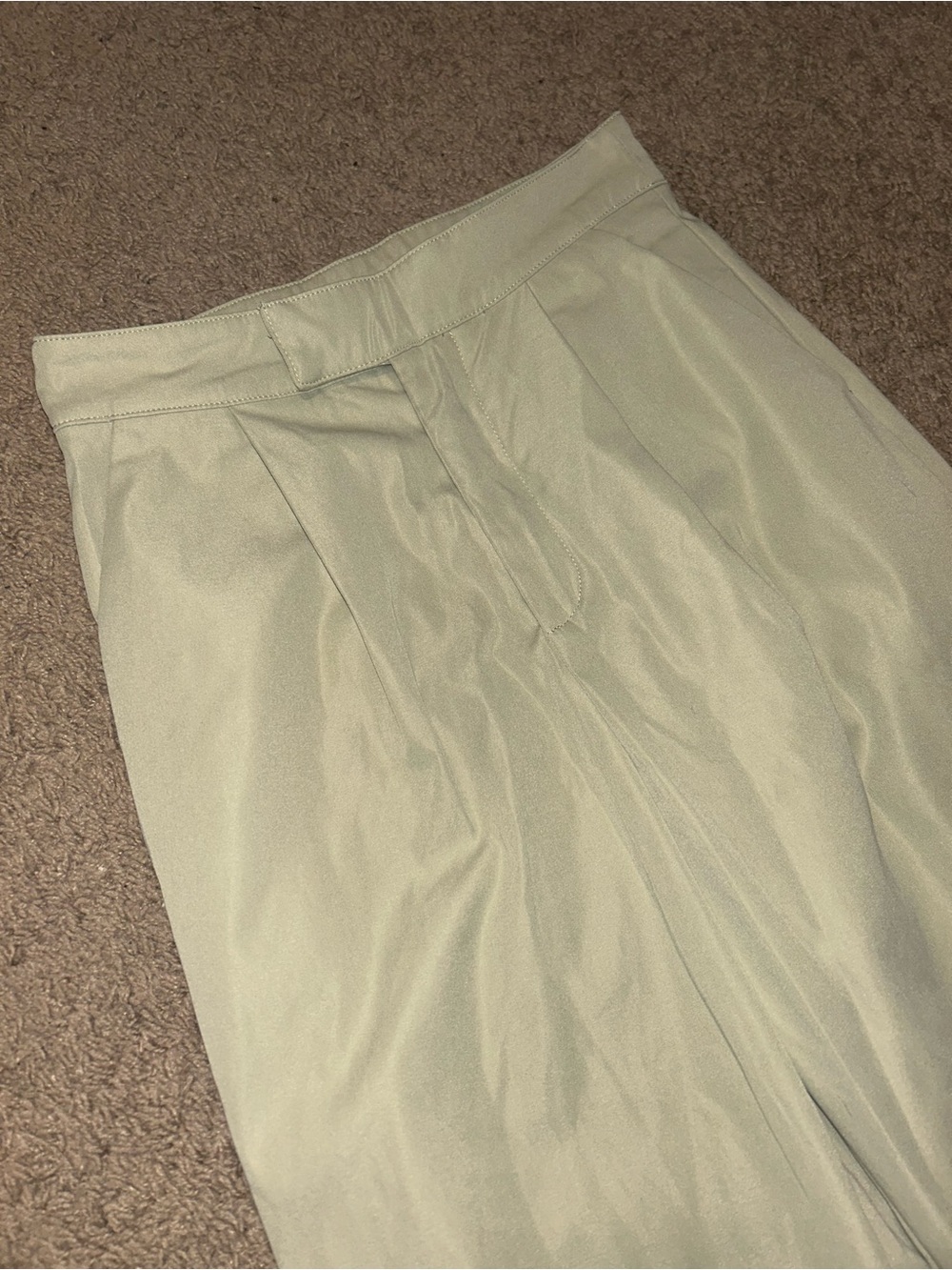 High-Waist Light Sage Dress Pants